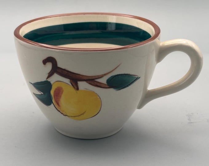 Stangl Pottery Coffee Cup Fruit Design Potteries from Trenton, NJ Hand Painted Mug, Lover Antiques Vintage
