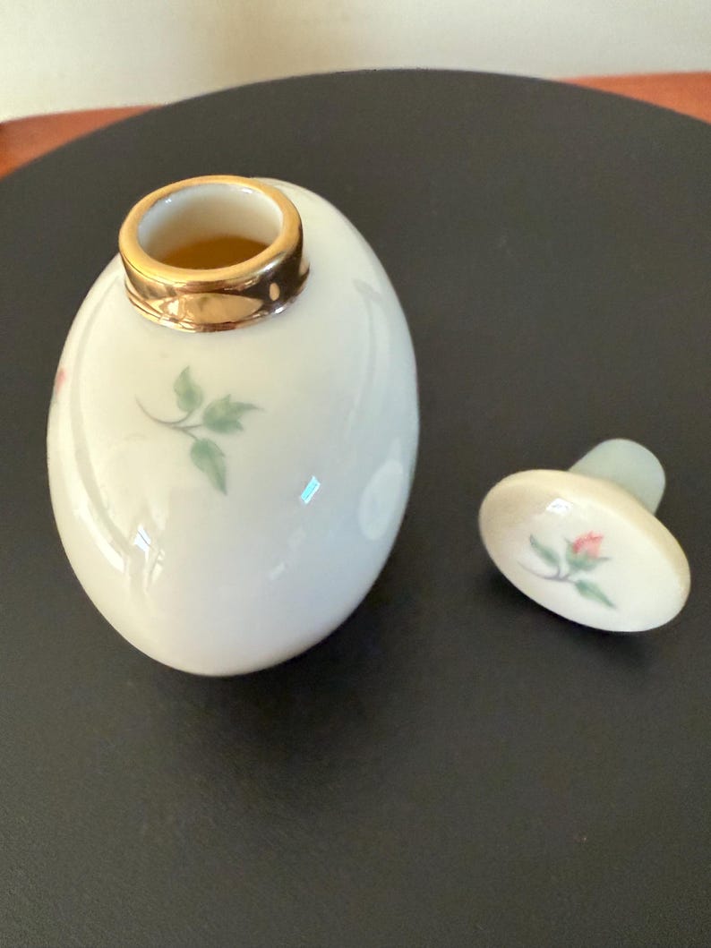 Vintage Lenox Perfume Bottle Rose Manor Made in USA Ivory Roses Small