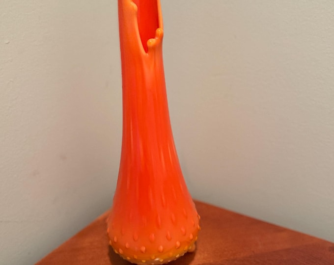 Vintage Le Smith Bittersweet Three Toe Swung Vase Orange Yellow Slag Glass Footed Ruffle Drippy Vase Lover Antiques And Vintage