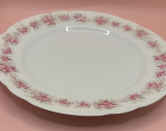 Vintage Austrian Plate with Pink Flowers Floral Design Austria Set of 6 Plates Lover Antiques and Vintage