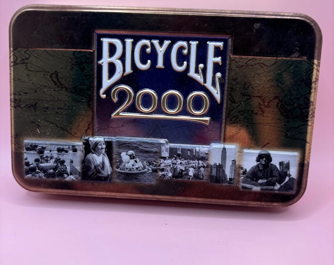 Vintage Bicycle 2000 Millenium Tin & 2 Decks Cards Lover Antiques and Vintage