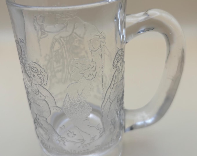 Vintage German Glass Beer Mug Ladies Dancing Made in Germany Lover Antiques and Vintage