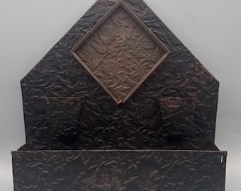 Vintage Embossed Copper Match Wall Mount Holder Kitchen Wall Rack Lover Antiques and Vintage