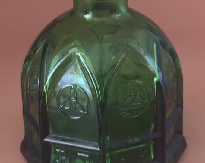 Wheaton Glass NJ Green Glass Octagonal Carter Cathedral Inkwell Bottle, Lover Antiques and Vintage