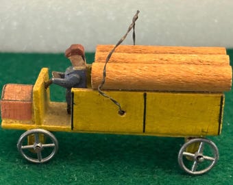 Antique Erzgebirge Wood Barrel Truck Made in Germany Lover Antiques and Vintage