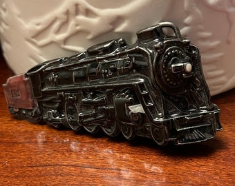 Vintage Locomotive Train Belt Buckle by Bergamot Brass Works, K-39, Train Engine Belt Buckle, Lover Antiques and Vintage