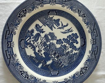 Vintage Churchill Blue Willow Dinner Plate Fine English Tableware Staffordshire Blue & White Lover Antiques and Vintage