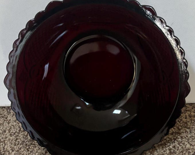 Avon Cape Cod Centennial Bowl Candy Dish Bowl Ruby Red Glass Lover Antiques and Vintage