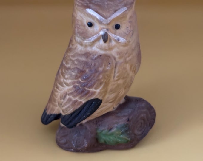 Porcelain Owl Figurine by Napco, Hand Painted Animals