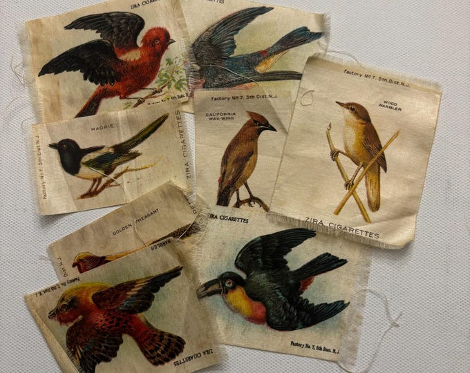 Antique Collection of 65 Cigarette Silks, Circa 1912 Lover Antiques and Vintage