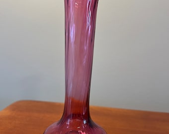 Vintage Fenton Cranberry Tall Glass Vase Pink Art Glass Bottle Container Pilgrim Great Gift Lover Antiques and Vintage