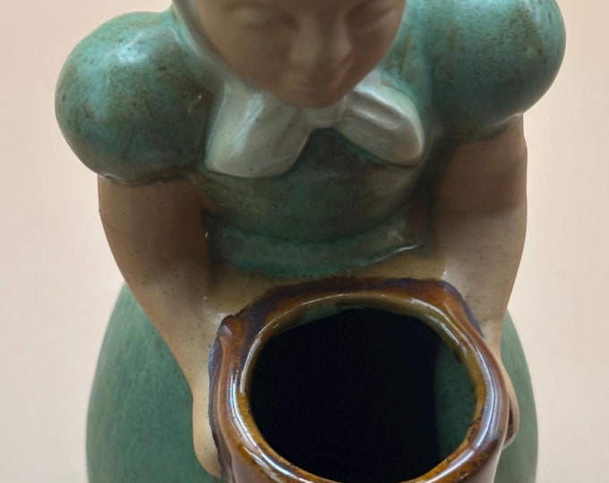 Vintage Frankoma Pottery Gardener Girl Figurine Flower Girl #700 Figure Gifts Galore at Lover Antiques and Vintage
