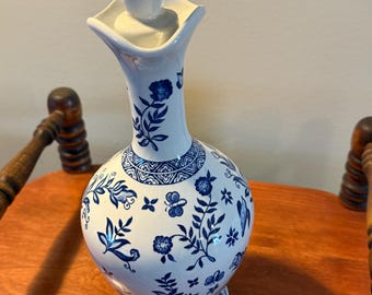 Vintage Coalport of England Decanter with Stopper Porcelain Blue & White Decanter Lover Antiques and Vintage