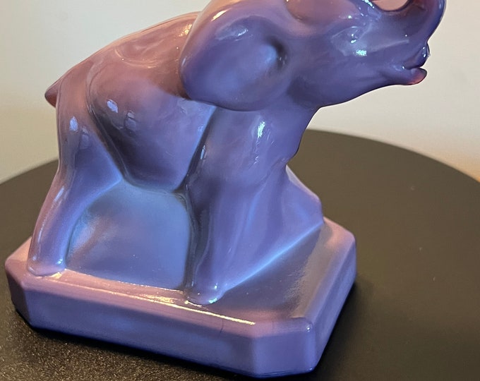 Vintage Boyds Lavender Elephant Zack the Elephant figurine paperweight glass art elephant with trunk up lucky elephants collectibles