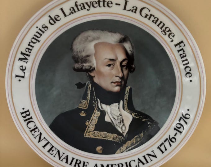 Vintage Le Marquis de Lafayette La Grange France America Bicentennial 1776-1976 Numbered Collectible Plate Bicentenaire Américain