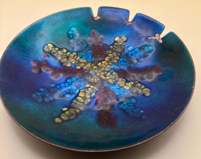 Vintage Bovano Enamel on Copper Wall Art Plate Decorative Wall Art Hanging Lover Antiques and Vintage