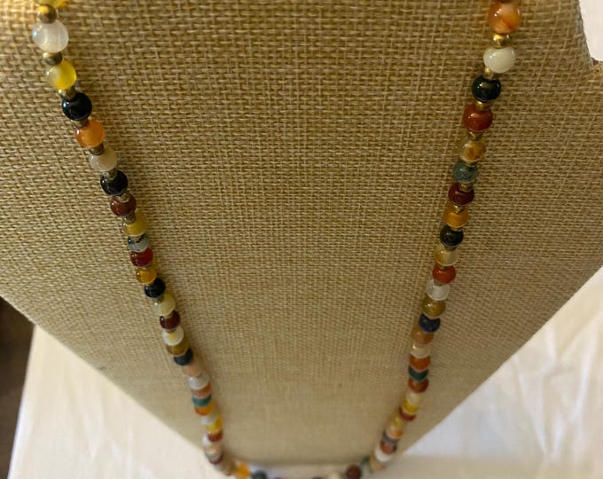 Vintage Multi Colored Gemstone Necklace Earth Stones Jewelry Unique Gift Opportunity Lover Antiques and Vintage