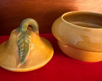 Vintage California Pottery Pear Lidded Sugar Dish #252