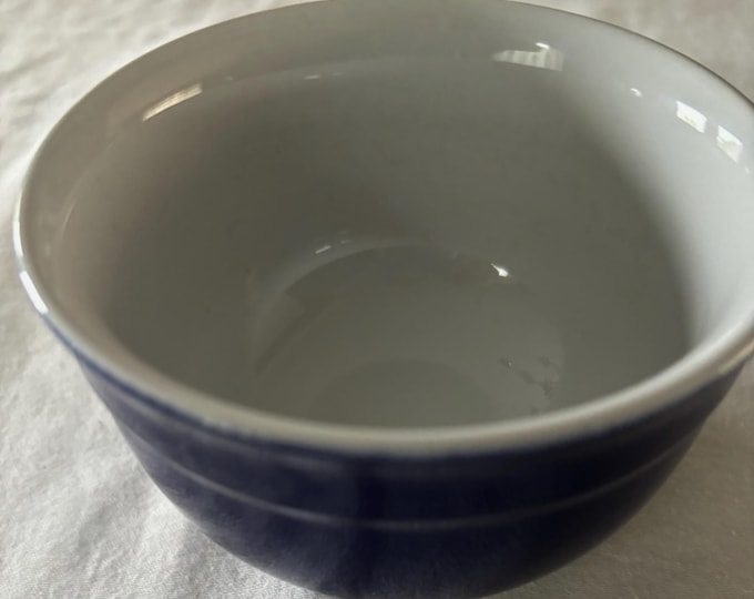 Vintage Emile Henry Cobalt Blue Pottery Bowl Made in France Lover Antiques and Vintage