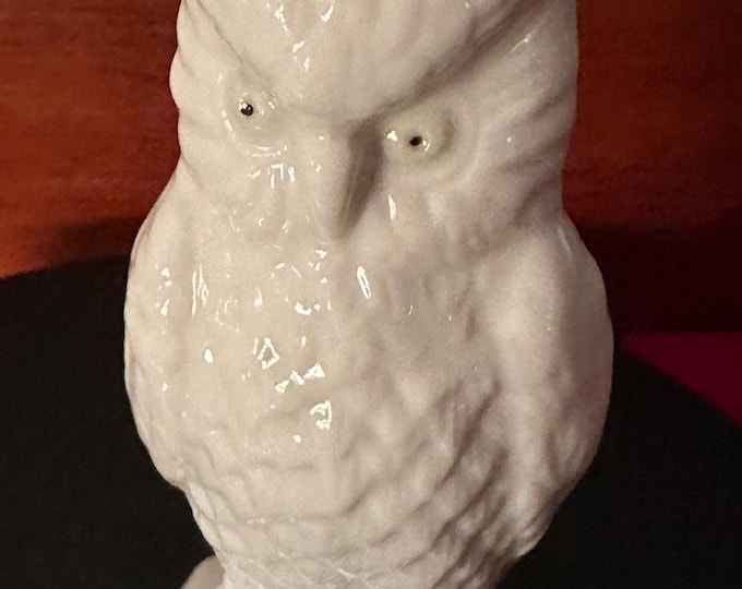 Vintage Belleek Ireland Owl, Porcelain Owl, Belleek Porcelain Owl, Lover Antiques and Vintage