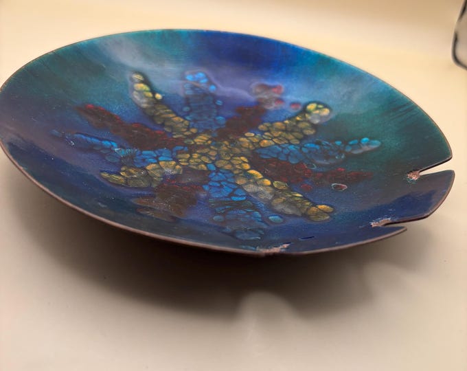 Vintage Bovano Enamel on Copper Plate: Decorative Wall Art