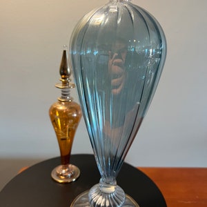 Vintage Gold Lined Glass Perfume Bottle Decanter Set