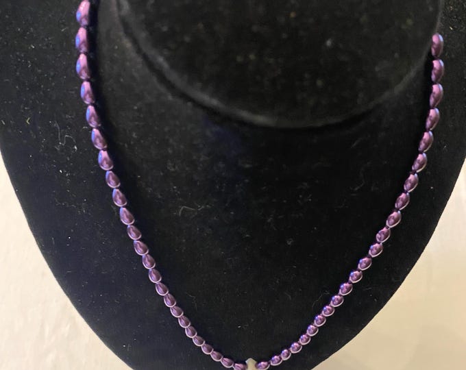 Vintage Purple Beaded Necklace with a Natural Geode Pendant Jewelry Unique Gift Opportunity Lover Antiques and Vintage