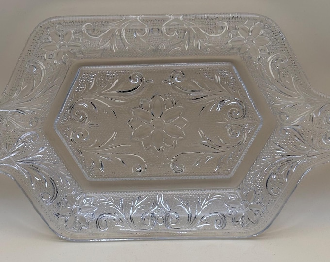 Vintage Indiana Glass Tray or Platter Sandwich Clear Crystal Glass Tiara Plate Lover Antiques and Vintage