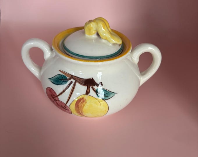 Stangl Pottery Sugar Dish with Lid Fruit Design Potteries from Trenton, NJ Lover Antiques Vintage