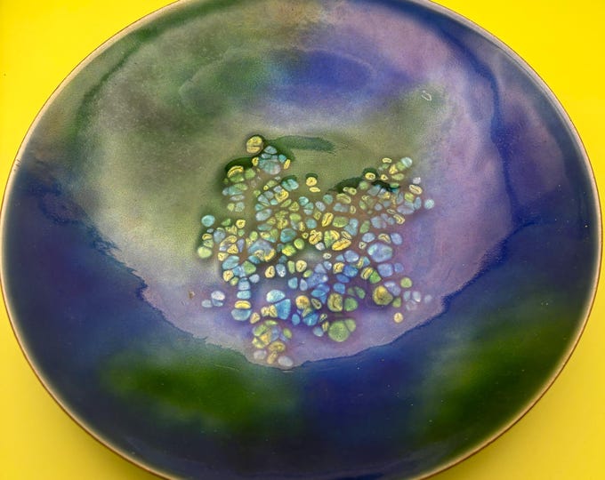 Vintage Bovano Enamel on Copper Wall Art Plate Butterfly Decorative Wall Art Hanging Lover Antiques and Vintage