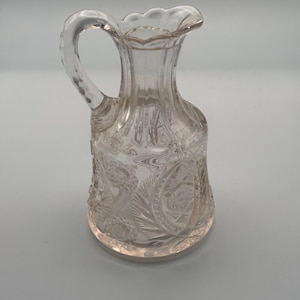 Antique American Brilliant Period Crystal Cut Pitcher Lover Antiques and Vintage
