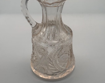 Antique American Brilliant Period Crystal Cut Pitcher Lover Antiques and Vintage