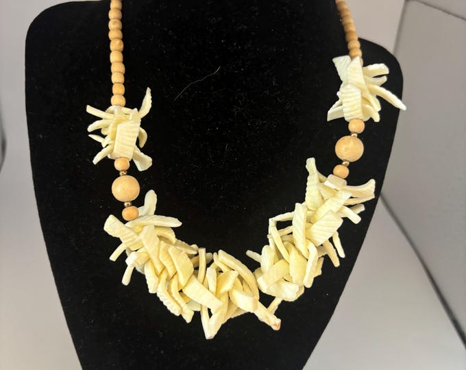 Vintage Southwestern Mother of Pearl Shell Fringe Necklace Statement Jewelry Lover Antiques and Vintage