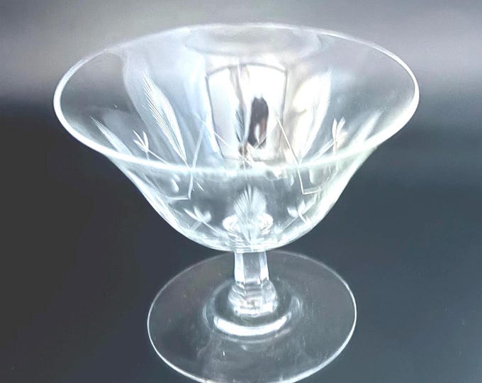 Vintage Rosenthal Crystal Wheat Etched Cut Wheat Champagne Glass Sherbet Glasses Wheat Lover Antiques and Vintage