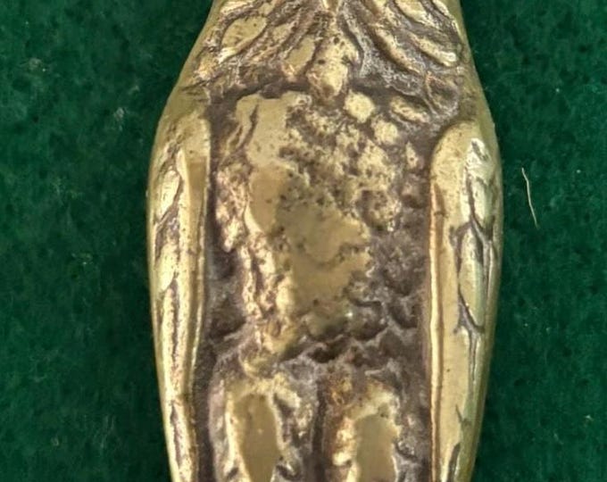 Antique Cast Brass Owl Door Knocker Made in England Lover Antiques and Vintage