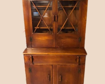 Cushman Colonial Creations China Cabinet No. 6024, Herman deVries Modern Rustic Glass Hutch