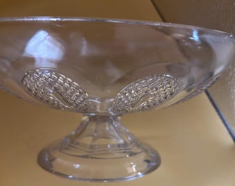 Antique Crystal Glass Footed Compote Glass Bowl EAPG Glass Footed Bowl Lover Antiques and Vintage