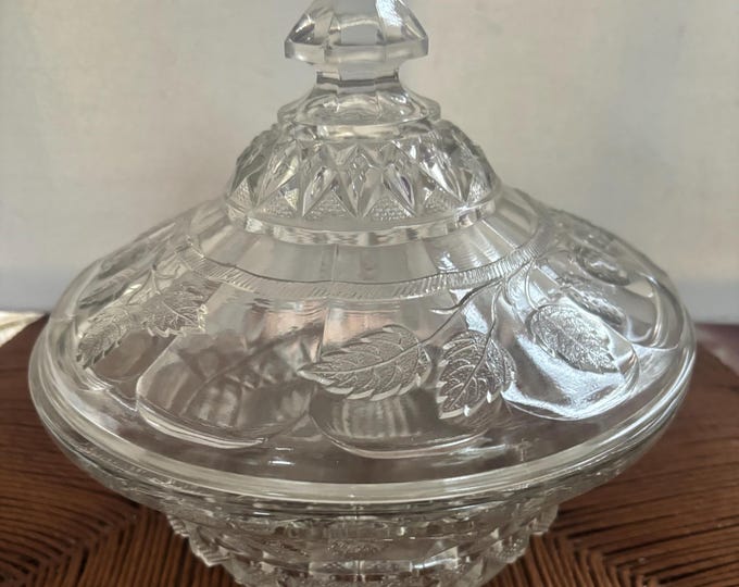 Antique Glass Adorned with Strawberries Glass Covered Dish with Lid Lover Antiques and Vintage