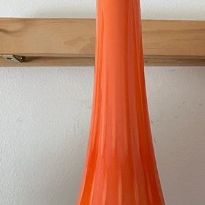 Vintage LE Smith Bittersweet Slag Glass Vase: Mid Century Modern Decor