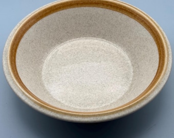 Vintage Mikasa Bowl Salad Soup Bowls Stone Manor Stoneware Tan Speckle With Brown Trim Ceramic Cereal Bowl Lover Antiques and Vintage
