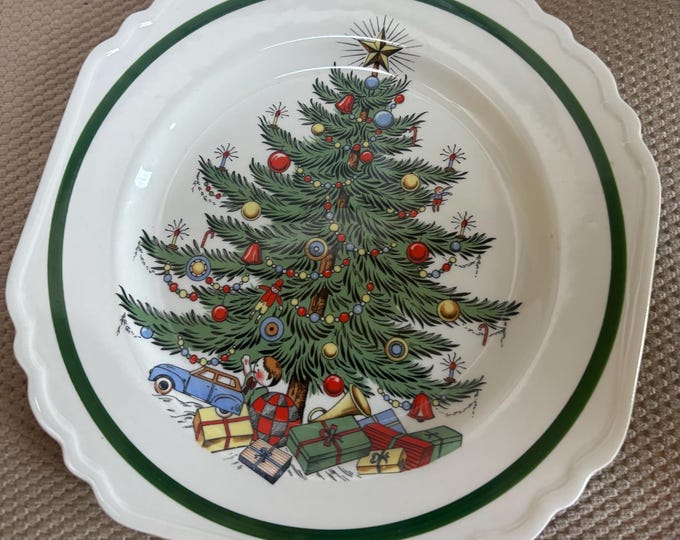 Vintage Christmas Tree Cookie Plate by Cuthbertson Made in England Lover Antiques and Vintage