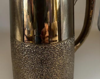 Vintage Gold Over Copper Pitcher Metal Pitcher with Cool Design Lover Antiques and Vintage