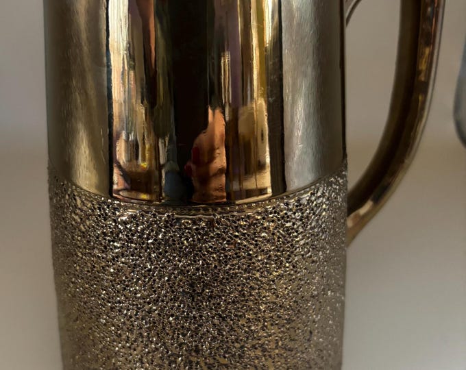 Vintage Gold Over Copper Pitcher Metal Pitcher with Cool Design Lover Antiques and Vintage