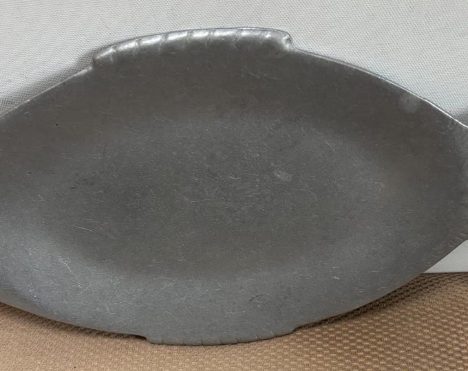 Vintage York Metalworks Pewter Fish Tray Lover Antiques and Vintage