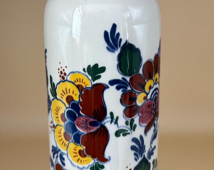 Vintage Delft Decanter with Top Made in Holland Handwerk Flowered Delft Lover Antiques and Vintage