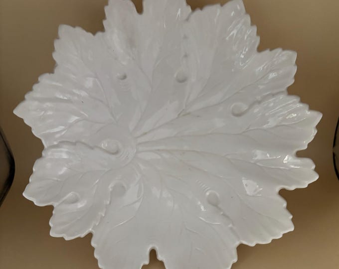 Vintage Majolica Fig Leaf Footed Dish Made in West Germany Lover Antiques and Vintage