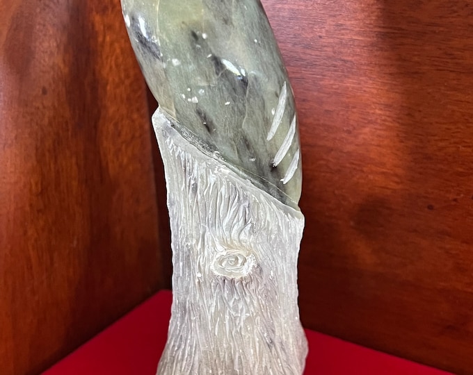 Chupak Juneau Alaska Inuit Fossilized Signed Stone Owl Sculpture, Lover Antiques and Vintage