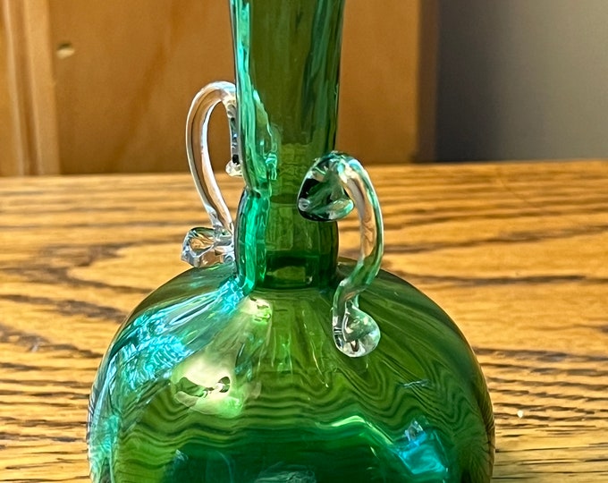 Vintage Emerald Green Mini Pitcher Vase with Elegant Arms Lover Antiques and Vintage