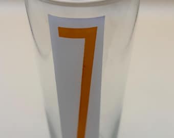 Mid Century Modern Libbey Hi Ball Tumbler Glass with 7 on it Lover Antiques and Vintage