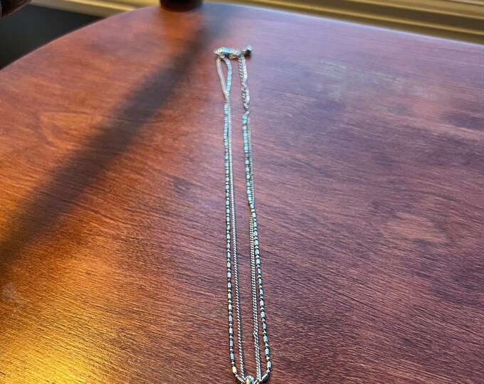Vintage Dark Cognac Pendant Sterling Silver Double Chain Necklace gorgeous double chain Gift Wrapped!!